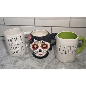 Day Of The Dead Skull, Encanto, & Hola Chica Mugs Cups Rae Dunn Cracker Barrel